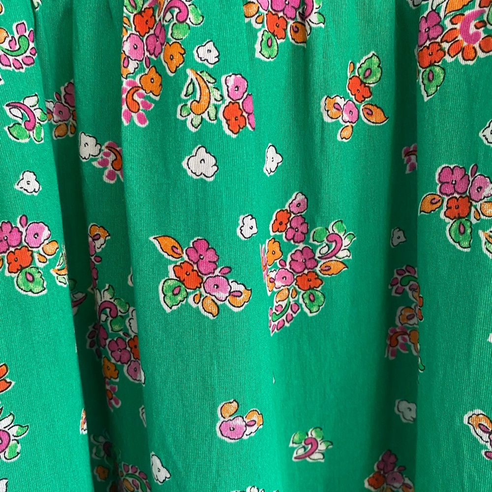THML Green Floral Smocked Maxi Tiered Sundress - Picture 7 of 12